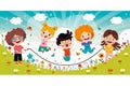 Cartoon Kids Playing Jumping Rope Royalty Free Stock Photo