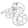 Cartoon king cobra snake line art