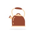 cartoon kitchen kettle icon with shadow