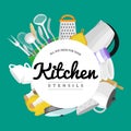 Cartoon kitchen utensil collection Royalty Free Stock Photo