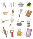Cartoon kitchen utensils