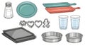 Cartoon Kitchenware and Bakeware Set Illustration Royalty Free Stock Photo