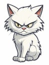 Evil Kitten sticker in cartoon style isolated isolated, AI