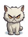 Evil Kitten sticker in cartoon style isolated isolated, AI