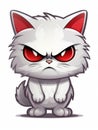 Evil Kitten sticker in cartoon style , AI