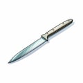 Cartoon Knife With Dappled Brushwork: A Pigeoncore Wood Engraving Royalty Free Stock Photo