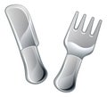 Cartoon Knife and Fork Royalty Free Stock Photo