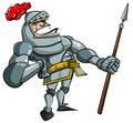 Cartoon knight in armour with a spear Royalty Free Stock Photo