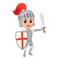 Cartoon knight boy costume Royalty Free Stock Photo