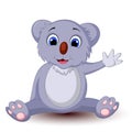 Cartoon koala sitting with waving hand