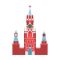 Cartoon Kremlin Palace Russia Travel and Tourism Concept. Vector