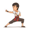 Cartoon kung fu boy.