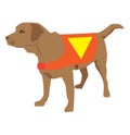 Cartoon labrador retriever rescue Dog. Lifeguard dog Squadron. Vector illustration.