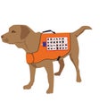 Cartoon labrador retriever rescue Dog. Lifeguard dog Squadron. Vector illustration. Royalty Free Stock Photo