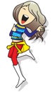 Cartoon lady jumping