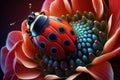 Cartoon ladybug in bright vibrant colors.