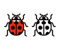 Cartoon ladybug icon