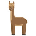 Cartoon Lama. Vector illustration of a cute lama. Drawing animal for children. Zoo for kids. Royalty Free Stock Photo