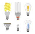 Cartoon lamps light bulb vector illustration.