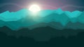 Cartoon landscape illustration. SCartoon landscape illustration. Sun. cloud, mountain, hill. Royalty Free Stock Photo