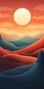 Colorful Hill Illustration With Forest And Dunes