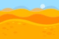 Cartoon Landscape of Yellow Desert Dunes for Game