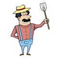 Cartoon Landscaper with Spade