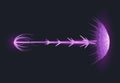 Cartoon laser gun beam. Futuristic shot effect. Blaster attack. Alien combat weapon rays. Destructive plasma flow