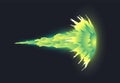 Cartoon laser gun beam. Futuristic shot effect. Blaster attack. Alien combat weapon rays. Destructive plasma flow