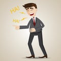 Cartoon laughing businessman