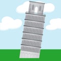 Cartoon Learning Tower of Pisa