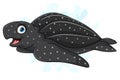 Cartoon Leatherback sea turtle on white background Royalty Free Stock Photo