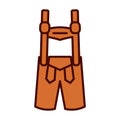 Cartoon Lederhosen Emoji Icon Isolated