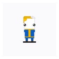 Cartoon legoman/Lego minifigure vector or color illustration