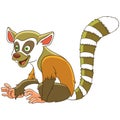 Cartoon lemur animal