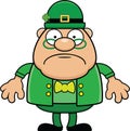 Cartoon Leprechaun Standing and Frowning