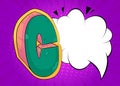 Cartoon Letter C with blank speech bubble, comic book education background. Retro vector comics pop art design Royalty Free Stock Photo