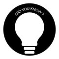 Cartoon light bulb question mark. Answer question sign. Lightbulb icon. Vector illustration. EPS 10. Royalty Free Stock Photo