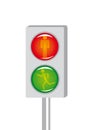 Cartoon light signal for pedestrian crossing