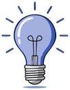 Cartoon Lightbulb Symbolizing Idea and Innovation Concept Vector Illustration Royalty Free Stock Photo