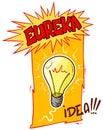 Cartoon lightning idea bulb