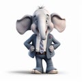 Cartoon-like Elephant In Businesssuit: Ultra Realistic Movie Still