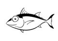 Cartoon like tuna fish in profile.