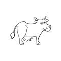 cartoon line sketch cow heifer vector