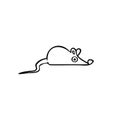 cartoon line sketch mouse vector