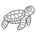 Cartoon linear hand-drawn turtle coloring page stock vector illustration Royalty Free Stock Photo