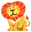 Cartoon lion. African safari cat. Animal icon Royalty Free Stock Photo