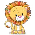 Cartoon lion isolated on a white background Royalty Free Stock Photo