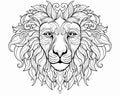 cartoon lion line drawing is featured on a small lion coloring page.