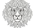 cartoon lion line drawing is featured on a small lion coloring page.